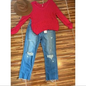 “Chrissy” High Rise Straight Leg Jeans